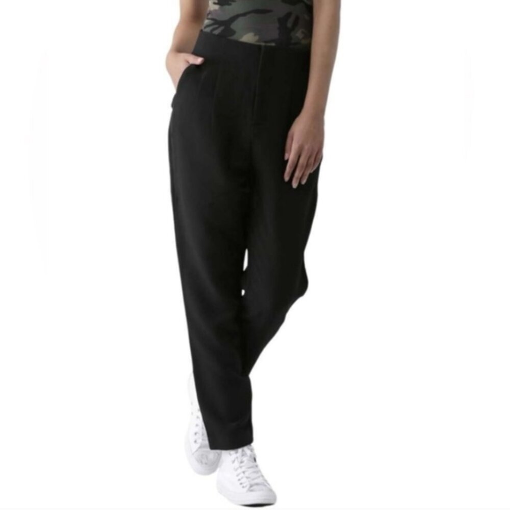 Forever 21 High Waist Pleated Trousers Vintage Style Tapered Rayon Pants